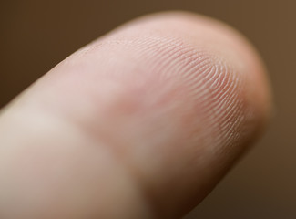 Macro of human finger. Selective focus.
