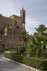 Fototapeta na wymiar Palermo, Italy - September 07, 2018 : View of Palermo cathedral