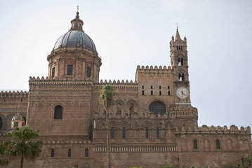 Fototapeta na wymiar Palermo, Italy - September 07, 2018 : View of Palermo cathedral