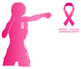 Obraz na płótnie Canvas Breast Cancer Awareness Month Vector Illustration