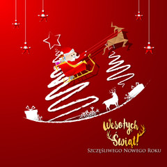 Polish Christmas and Happy New Year greeting card