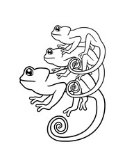 turm 2 kinder geschwister viele mama papa familie junges baby chamäleon leguan eidechse reptil haustier dinosaurier waran süß niedlich klein comic cartoon clipart