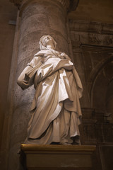 Palermo, Italy - September 08, 2018 : 'La teologa' statue in  San Francesco di Assisi church