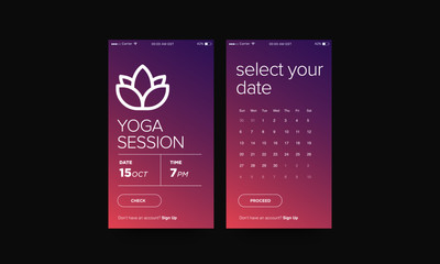 Yoga Session App UX UI Design for smart phones