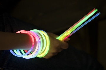 glow sticks with hand