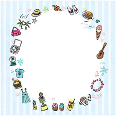 ハワイ　フレーム　イラスト
