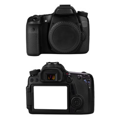 digital camera isolated on white background - clipping paths