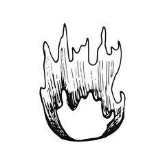 fire sketch icon. isolated object