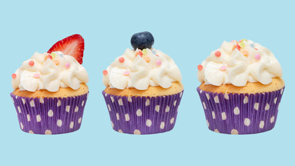 cupcake isolated on white background. clipping path
