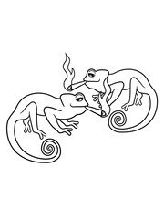 team 2 freunde paar party joint rauchen kiffen kiffer weed hanf cannabis drogen stoned bekifft chamäleon leguan eidechse reptil haustier dinosaurier waran süß niedlich klein comic cartoon clipart