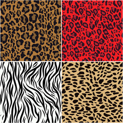 set of animal seamless patterns