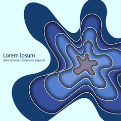 Abstract pattern of layers, wavy shapes and lines. Template for text and message. Modern design. Vector illustration.