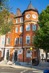 London, UK.  Residential aria of Kensington and Chelsea. Cadogan gate with row of periodic buildings. Luxury property in the centre of London.