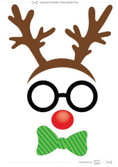 Christmas props photo booth,   deer horns, glasses, bow,