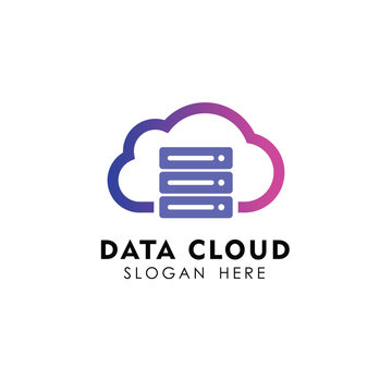 data cloud logo design template. server cloud logo design