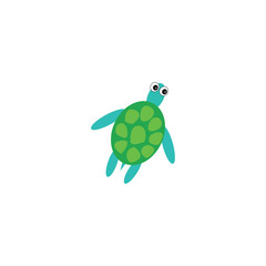 Sea turtle icon. Vector illustration. Cartoon style.