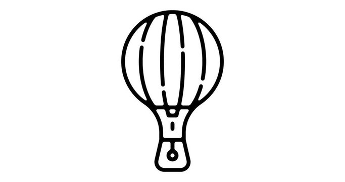 Balloon tour line icon motion graphic animation with alpha channel.