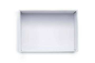 Empty white cardboard isolated on white background
