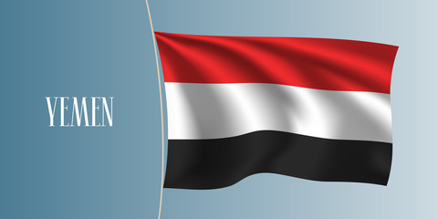 Yemen waving flag vector illustration. Iconic design element