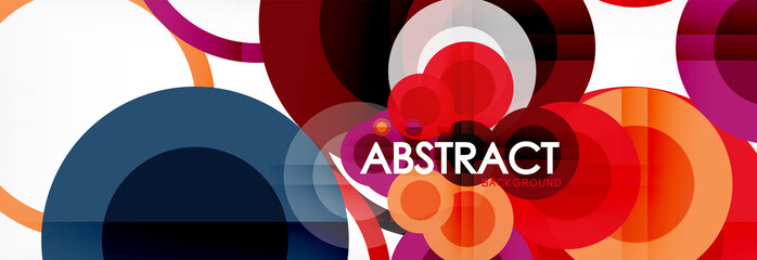 Fototapeta premium Abstract colorful geometric composition - multicolored circle background