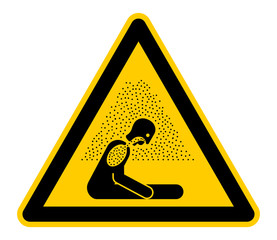wso367 WarnSchildOrange - english warning sign: caution risk of suffocation (asphyxiating atmosphere) - German Warnschild: Warnung vor Ersticken durch Sauerstoffmangel (Kohlenmonoxidvergiftung) g6695 - obrazy, fototapety, plakaty