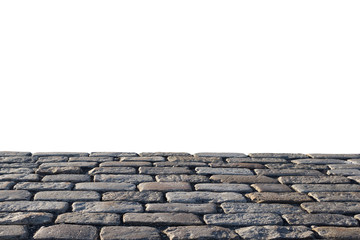 Old stone road isolated on white background, for display or montage your products. Clipping path included. - Powered by Adobe