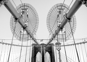 Fototapety  Black and White Brooklyn Bridge