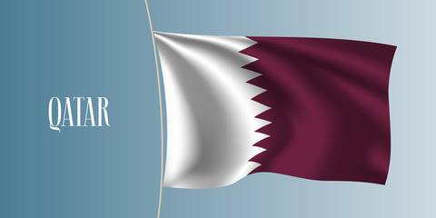 Qatar waving flag vector illustration. Iconic design element
