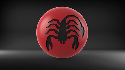 3d red on ball Scorpio