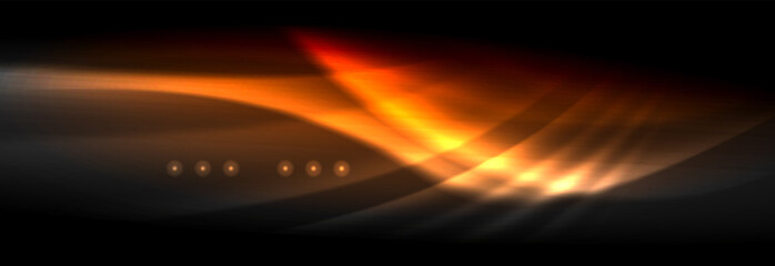 Liquid neon flowing waves, glowing light lines background