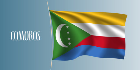 Comoros waving flag vector illustration. Iconic design element