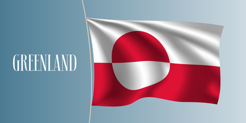 Greenland waving flag vector illustration. Iconic design element
