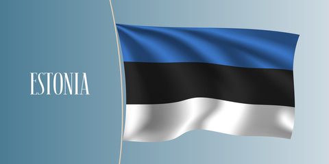 Estonia waving flag vector illustration. Iconic design element