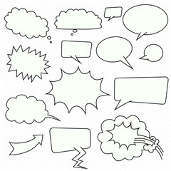 Speech bubble set, pop art style, vector