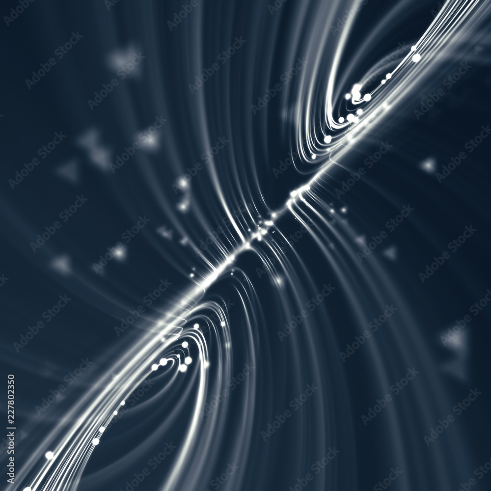 Aufkleber magic wavy rings with on a dark background. 3d rendering