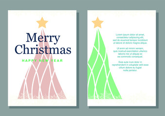 Christmas card vector tree new year