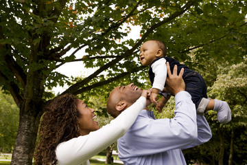 father and daughter in the park