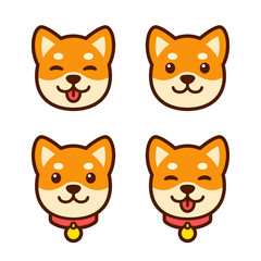 Shiba Inu puppy face set