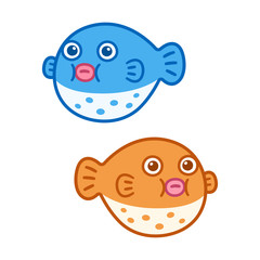 Cute cartoon puffer fish © sudowoodo