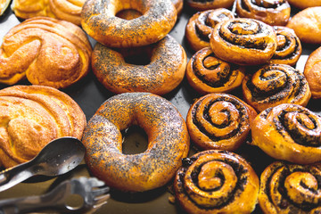 Bakery products on the counter. Food industry