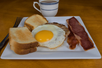 egg bacon sausages
