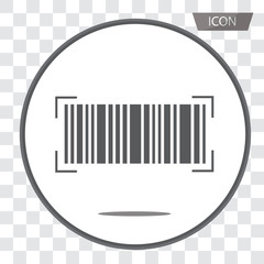 Bar code Icon vector isolated on transparent background.