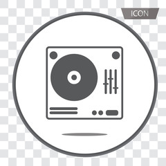 Fototapeta premium DJ turntable icon vector, DJ symbols isolated on transparent background.