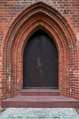 Old wooden church door