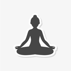 Yoga meditation zen pose logo silhouette sticker