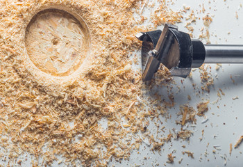 forstner milling cutter in work