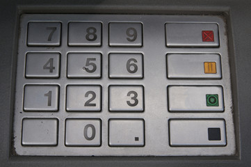 steel cash machine buttons