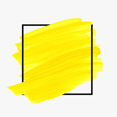Brush painted acrylic abstract background illustration vector over square frame. Perfect watercolor design for headline, logo and sale banner. 