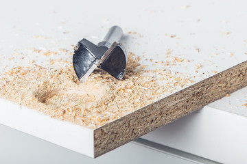 forstner milling cutter in work