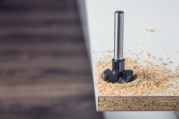 forstner milling cutter in work